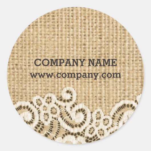 rustieke Girly western land burlap kant Ronde Sticker (Voorkant)