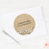 rustieke Girly western land burlap kant Ronde Sticker (Envelop)