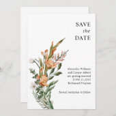 Rustieke Gladiolus Bruiloft Save the Date (Voorkant / Achterkant)