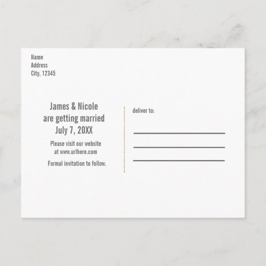 Rustieke Glam Bloemen & Geweien Boho Save the Date Aankondigingskaart (Achterkant)