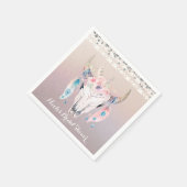 Rustieke Glam Boho Bloem Koeien Schedel Chic Feest Servet (Hoek)