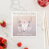 Rustieke Glam Boho Bloem Koeschedel Chic Feest Servet (Insitu)