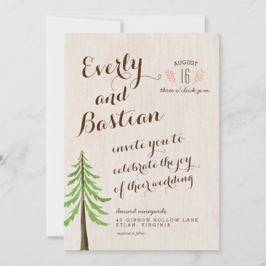 Rustieke Glam bruiloft uitnodigingen (Voorkant)