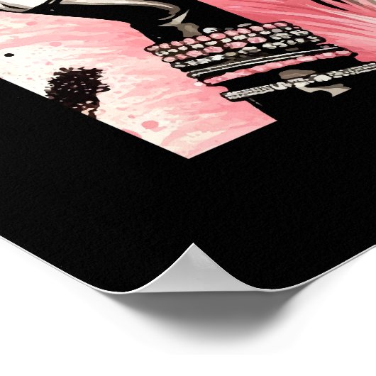 Rustieke Glam Cowgirl Roze Sparkle Koeienhuid Prin Poster (Hoek)