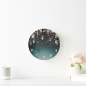 Rustieke Glam Palmbomen & Mason Jar Verlichting Ronde Klok (Huis)