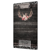 Rustieke Glamour Boho Antlers schedel gepersonalis Klembord (Links)