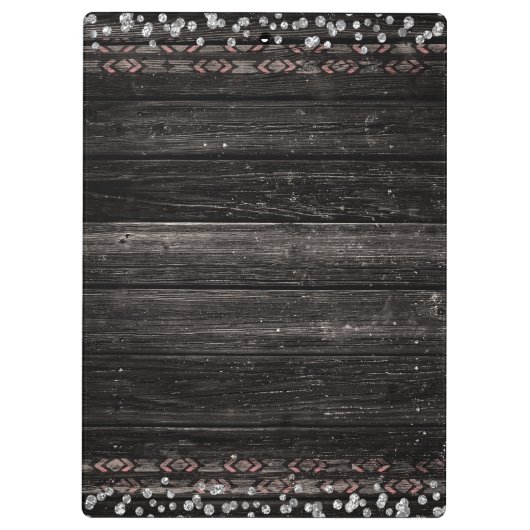 Rustieke Glamour Boho Antlers schedel gepersonalis Klembord (Achterkant)