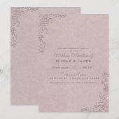  rustieke glamour Elegant Rozen hoek bruiloft Kaart (Voorkant / Achterkant)