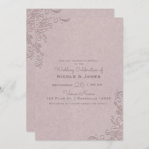  rustieke glamour Elegant Rozen hoek bruiloft Kaart