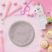 rustieke glamour Elegant Rozen hoek bruiloft Papieren Bordje (Feest)