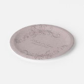 rustieke glamour Elegant Rozen hoek bruiloft Papieren Bordje (Gekanteld)