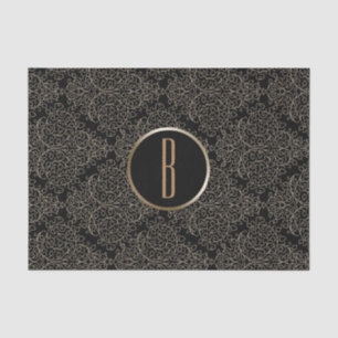 Rustieke Glamour Jute Koninklijk Damast Chic Monog Tissuepapier