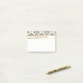 Rustieke Glamour Jute Koninklijke Damast Stijlvol Post-it® Notes (Op bureau)