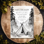 Rustieke Glamping Camping Mountain Forest bruiloft Save The Date