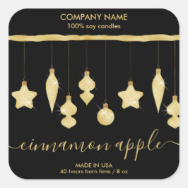 Rustieke Glitter Kerst Ornament Kaars label