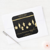 Rustieke Glitter Kerst Ornament Kaars label (Envelop)