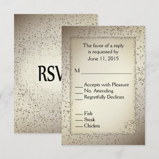 Rustieke Glitter RSVP met entree opties X (Voorkant / Achterkant)