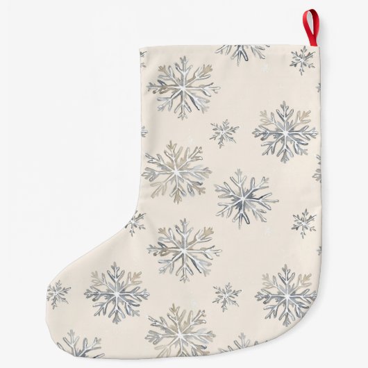 Rustieke Glitzy Cream Bows Kerstmis Grote Kerstsok (Achterkant)