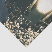 Rustieke gloed lantaarn lichtblauw zwart Rozen bru Tissuepapier (Detail)