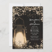 Rustieke Glow Lantaarn & Baby's Breath Bloemstuk B Kaart (Voorkant)