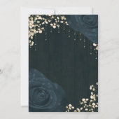 Rustieke Glow Lantaarn & Blauw Zwart Rozen Sweet 1 Kaart (Achterkant)