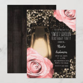 Rustieke Glow Lantaarn Blozende Perzikrozen Sweet Kaart (Voorkant / Achterkant)