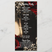 Rustieke Glow Lantaarn & Rode Rozen Wedding Progra Programmakaart (Achterkant)