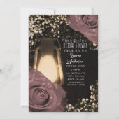 Rustieke Glow Lantaarn Stof Roze Rozen Bruidsdouch Kaart (Voorkant)