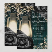 Rustieke Glow Lantaarn Zwart Rozen & Blauwgroen br Kaart (Voorkant / Achterkant)