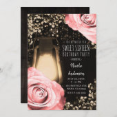 Rustieke Glow Lantern Blush Peach Rozen Sweet 16 Kaart (Voorkant / Achterkant)