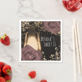 Rustieke Glow Lantern Stoffige Roze Mauve Rozen Servet (Insitu)