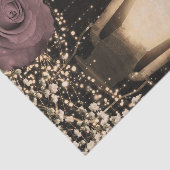 Rustieke Glow Lantern Stoffige Roze Mauve Rozen Tissuepapier (Detail)