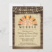 Rustieke "Gobble til you Wobble" Thanksgiving Dine Kaart (Voorkant)