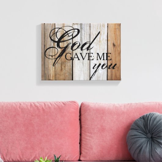 Rustieke God gaf me je schilderij Canvas Afdruk (Insitu (Woonkamer))