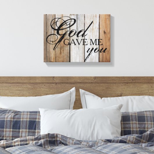 Rustieke God gaf me je schilderij Canvas Afdruk (Insitu (Slaapkamer))