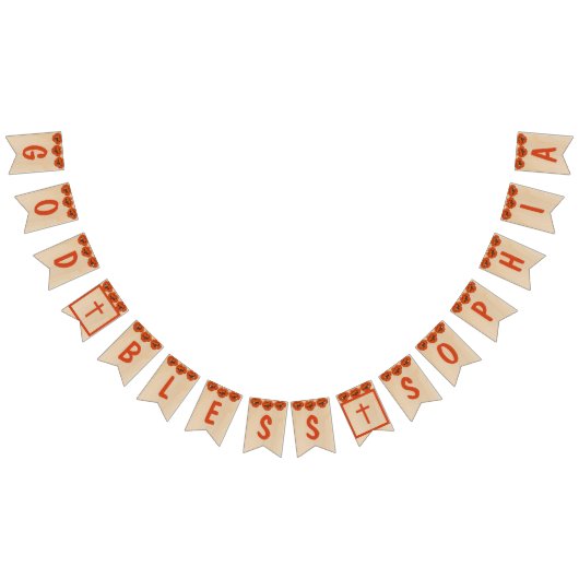 Rustieke God zegene doop communie rode papaver mei Vlaggetjes (Alle)