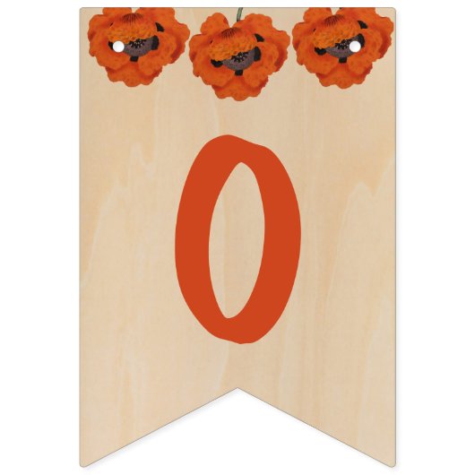 Rustieke God zegene doop communie rode papaver mei Vlaggetjes (Tweede vlag)