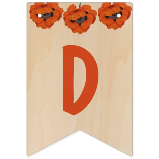 Rustieke God zegene doop communie rode papaver mei Vlaggetjes (Derde vlag)