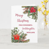 Rustieke Goddochter Kerstmis Watercolor Kaart (Gele Bloem)