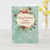 Rustieke Godmother Vrolijk Kerstfeest Kaart (Gele Bloem)