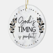 Rustieke Gods timing is perfect beige zwart blad Keramisch Ornament (Links)