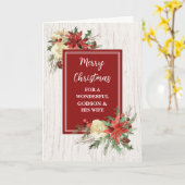 Rustieke Godson en zijn vrouw Vrolijk Kerstfeest Kaart (Gele Bloem)