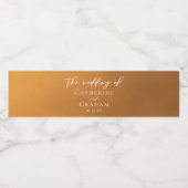 Rustieke Gold Earth Toon Eenvoudige herfst bruilof Waterfles Etiket (Enkel label)