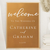 Rustieke Gold Minimalist Fall Wedding Welkom Poster