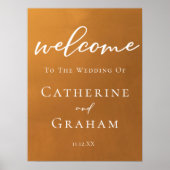 Rustieke Gold Minimalist Fall Wedding Welkom Poster (Voorkant)