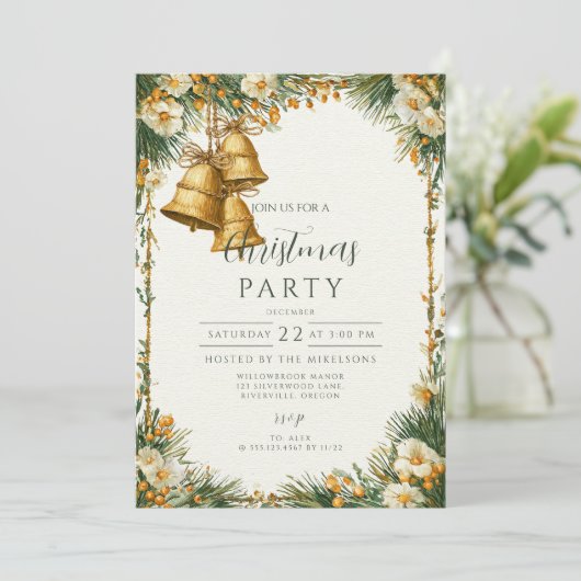 Rustieke Golden Bells vakantie vieren Kaart (Staand voorkant)