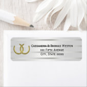 Rustieke Golden Hoefijzers Silver Wht retouradres Etiket (Insitu)