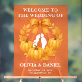 Rustieke Golden Pumpkin Fall Wedding Welkom Acryl Bord (Neutraal)