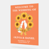 Rustieke Golden Sunflower Fall Wedding Welkom Acryl Bord (Hoek)