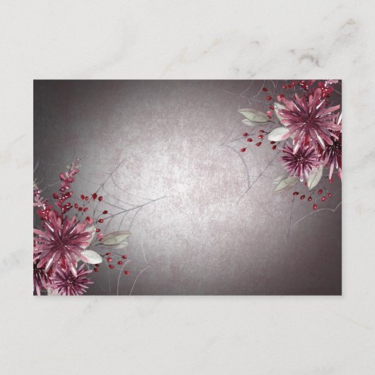 Rustieke Gothic Black & Bourgogne Halloween Recept Informatiekaartje (Achterkant)